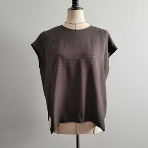M.M LaFleur Didion Top in Dark green striped